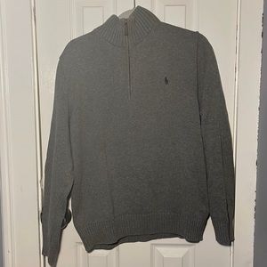 Gray, Polo, Quarter Zip Sweater, Men’s Large